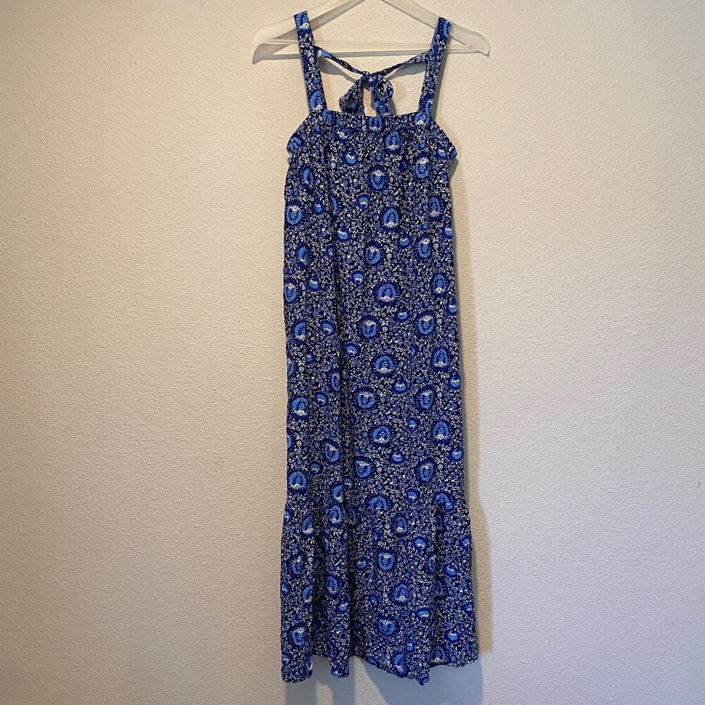 Old Navy Blue Floral‎ Tie-Back Midi Sundress Size Medium